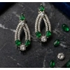 Generic Women's Brass Silver Plated Necklace set (Green) Generic Women's Brass Silver Plated Necklace set (Green)