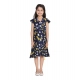 Generic Girl's Polyester Crepe Polka Cold Shoulder Dress (Navy Blue) Generic Girl's Polyester Crepe Polka Cold Shoulder Dress (Navy Blue)