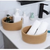 Generic Cotton 8x3 Inch Round 2 Set Bedside Organizer With Out Lid (Beige)