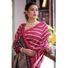 Generic Women's Faux_Tussar_Silk Geometric_Print Saree With Unstitched Blouse 5.5Mtr (Light_Pink)