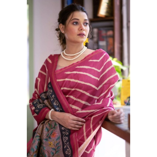 Generic Women's Faux_Tussar_Silk Geometric_Print Saree With Unstitched Blouse 5.5Mtr (Light_Pink) Generic Women's Faux_Tussar_Silk Geometric_Print Saree With Unstitched Blouse 5.5Mtr (Light_Pink)