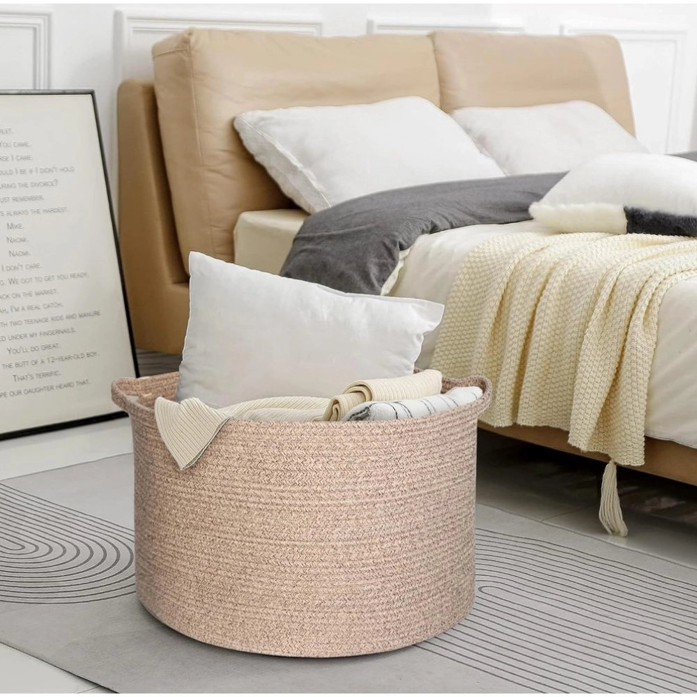Generic Cotton Pack Of_1 14x12 Inch Storage Basket For Clothes With Out Lid (Kidi) Generic Cotton Pack Of_1 14x12 Inch Storage Basket For Clothes With Out Lid (Kidi)
