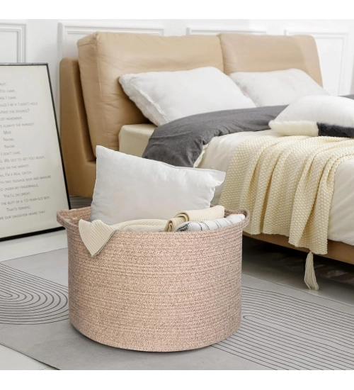 Generic Cotton Pack Of_1 14x12 Inch Storage Basket For Clothes With Out Lid (Kidi) Generic Cotton Pack Of_1 14x12 Inch Storage Basket For Clothes With Out Lid (Kidi)