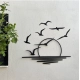 Generic Seagulls at Sunrise Coastal Wooden Wall Decor – Black