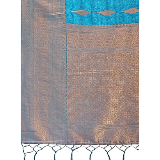 Generic Women's Banarasi Silk Printed Saree With Unstitched Blouse 5.5Mtr (Blue) Generic Women's Banarasi Silk Printed Saree With Unstitched Blouse 5.5Mtr (Blue)
