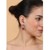 Generic Women's Brass Silver Plated Drop Earrings (Red)