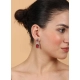 Generic Women's Brass Silver Plated Drop Earrings (Red) Generic Women's Brass Silver Plated Drop Earrings (Red)