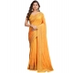 Generic Women's Vichitra Silk Embroidery Work Saree With Unstitched Blouse 5.5Mtr (Mustard)