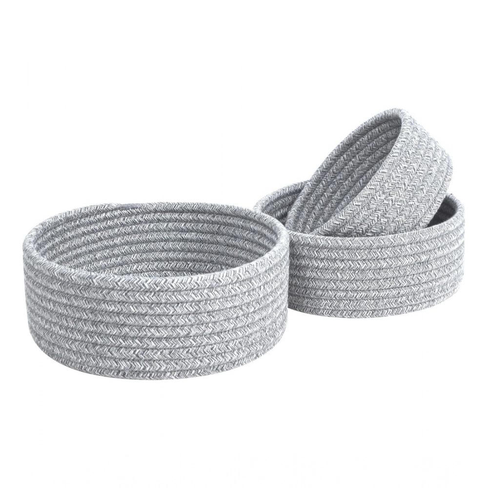 Generic Cotton 8x3 Inch Kidi Round 3 Set Bedside Organizer With Out Lid (Gray) Generic Cotton 8x3 Inch Kidi Round 3 Set Bedside Organizer With Out Lid (Gray)
