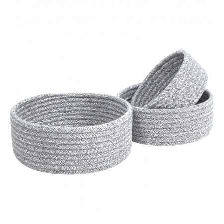 Generic Cotton 8x3 Inch Kidi Round 3 Set Bedside Organizer With Out Lid (Gray) Generic Cotton 8x3 Inch Kidi Round 3 Set Bedside Organizer With Out Lid (Gray)