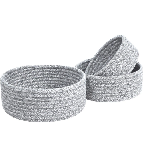 Generic Cotton 8x3 Inch Kidi Round 3 Set Bedside Organizer With Out Lid (Gray) Generic Cotton 8x3 Inch Kidi Round 3 Set Bedside Organizer With Out Lid (Gray)