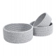 Generic Cotton 8x3 Inch Kidi Round 3 Set Bedside Organizer With Out Lid (Gray)