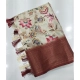 Generic Women's Cotton Silk Floral Printed Saree With Unstitched Blouse 5.5Mtr (Gold-Brown)
