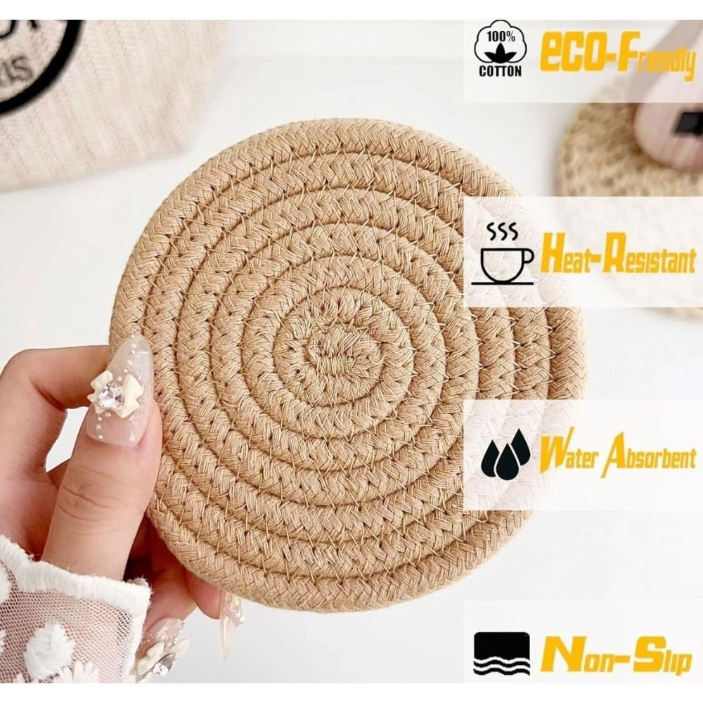 Generic Cotton Rope Drink Coasters 6 Pcs Set (Multicolor) Generic Cotton Rope Drink Coasters 6 Pcs Set (Multicolor)