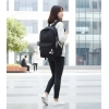 Generic Unisex PU Leather Solid Medium Zipper Backpack (Black) Generic Unisex PU Leather Solid Medium Zipper Backpack (Black)