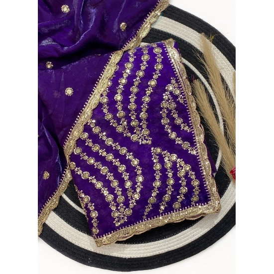 Generic Women's Satin Embellished Saree With Unstitched Blouse 5.5Mtr (Purple) Generic Women's Satin Embellished Saree With Unstitched Blouse 5.5Mtr (Purple)