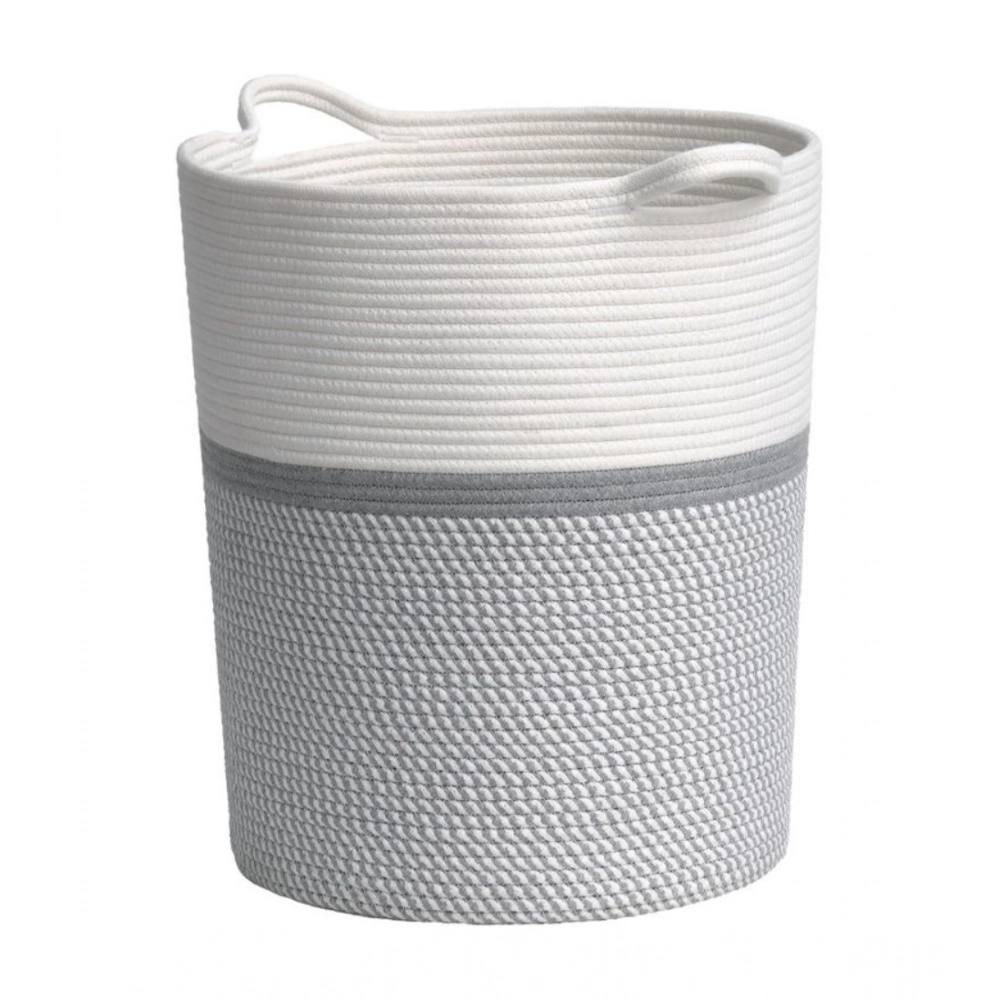 Generic Cotton Pack Of_1 12x14 Inch Storage Basket For Clothes (Grey-White) Generic Cotton Pack Of_1 12x14 Inch Storage Basket For Clothes (Grey-White)