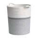 Generic Cotton Pack Of_1 12x14 Inch Storage Basket For Clothes (Grey-White)