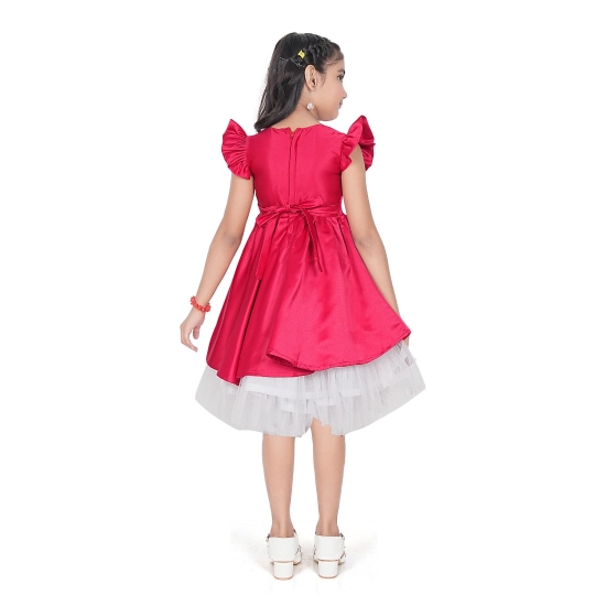 Generic Girl's Satin Soild Short Sleeve V Neck Dress (Pink) Generic Girl's Satin Soild Short Sleeve V Neck Dress (Pink)