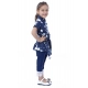 Generic Girl's Denim Tie & Dye Short Sleeve Top (Blue-White) Generic Girl's Denim Tie & Dye Short Sleeve Top (Blue-White)