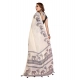 Generic Women's Linen Cotton Printed Saree With Unstitched Blouse 5.5Mtr (Off White) Generic Women's Linen Cotton Printed Saree With Unstitched Blouse 5.5Mtr (Off White)