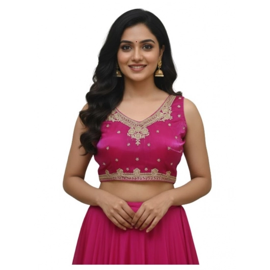Generic Women's Zimmi Choo Embroidered V-Neck Padded Blouse (Pink 38 Ready (Self Alterable 36–40)