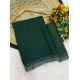 Generic Women's Georgette Stone Work Saree With Unstitched Blouse 5.5Mtr (Green)