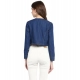 Generic Women's Denim Embellished Long Sleeves Shrug (Blue)