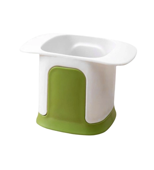 Generic ABS Plastic Solid Hand Pressure Vegetable Chopper and Dicer (Green-White)