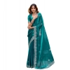 Generic Women's Faux Shimmer Geometric Ready to wear Saree With Unstitched Blouse 5.5Mtr (Teal) Generic Women's Faux Shimmer Geometric Ready to wear Saree With Unstitched Blouse 5.5Mtr (Teal)