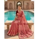Generic Women's Star Georgette Embellished Saree With Unstitched Blouse 5.5Mtr (Dusty Coral-Maroon)