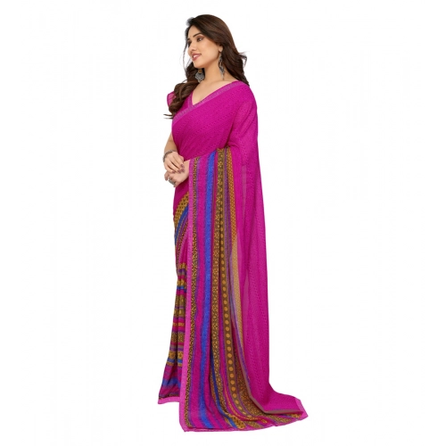 Women's Georgette Printed Saree With Unstitched Blouse 5.5Mtr (Pink) Women's Georgette Printed Saree With Unstitched Blouse 5.5Mtr (Pink)