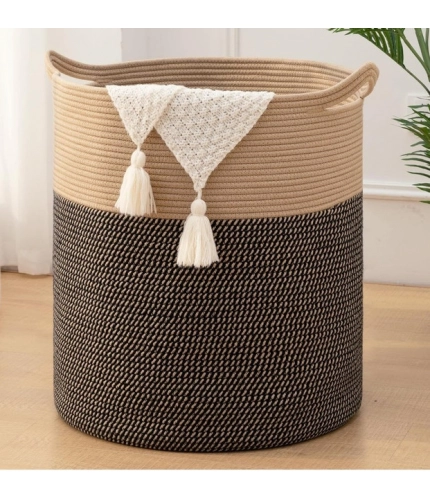 Generic Cotton 12x14 Inch - Mix Storage Basket For Clothes With Out Lid (Dark-Brown)