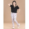 Generic Girl's Cotton Lycra Floral Elasticated Jeggings (Lavender) Generic Girl's Cotton Lycra Floral Elasticated Jeggings (Lavender)