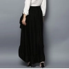 Generic Women's Rayon Ruffled Elasticated Skirt (Black)
