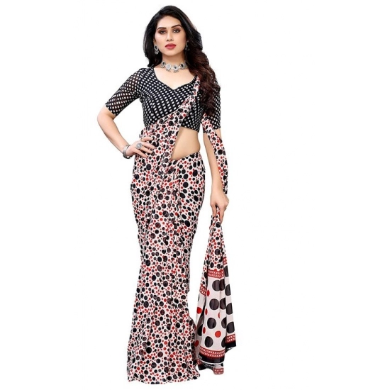 Generic Women's Georgette Printed Saree With Unstitched Blouse 5.5Mtr (Red) Generic Women's Georgette Printed Saree With Unstitched Blouse 5.5Mtr (Red)