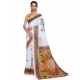 Generic Women's Linen Floral Printed Saree With Unstitched Blouse 5.5Mtr (White) Generic Women's Linen Floral Printed Saree With Unstitched Blouse 5.5Mtr (White)