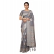 Generic Women's Linen Cotton Printed Saree With Unstitched Blouse 5.5Mtr (Grey) Generic Women's Linen Cotton Printed Saree With Unstitched Blouse 5.5Mtr (Grey)