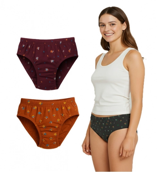 Generic Pack of_3 Women's Cotton Printed Hipster Panty (Multicolor)