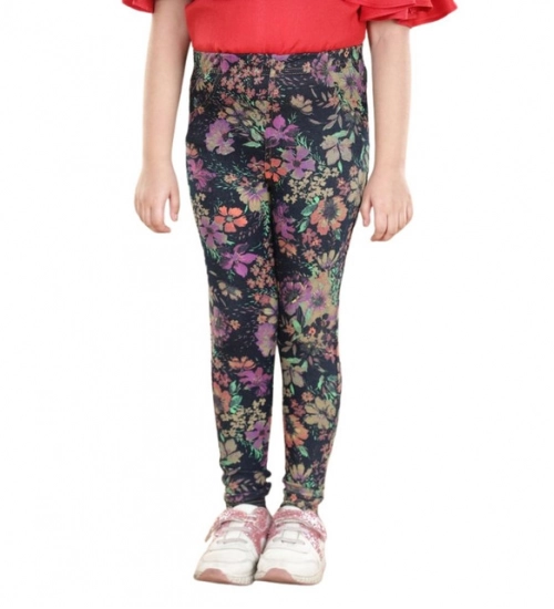 Generic Girl's Cotton Lycra Floral Elasticated Jeggings (Multicolor) Generic Girl's Cotton Lycra Floral Elasticated Jeggings (Multicolor)