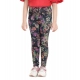Generic Girl's Cotton Lycra Floral Elasticated Jeggings (Multicolor)