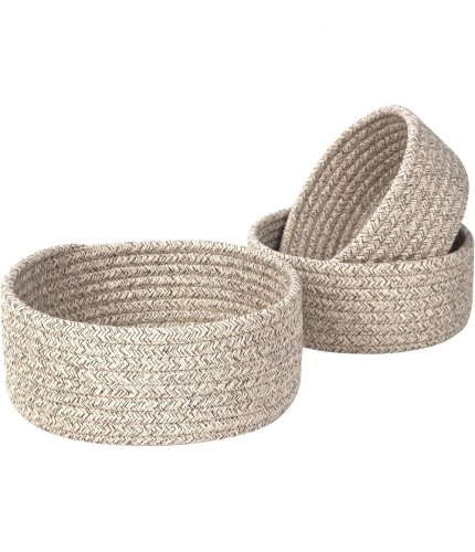 Generic Cotton 8x3 Inch Kidi Round 3 Set Bedside Organizer With Out Lid (Kidi)
