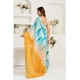 Generic Women's Linen Cotton Printed Ready To Wear Saree With Unstitched Blouse 5.5 Mtr (Aqua_Blue) Generic Women's Linen Cotton Printed Ready To Wear Saree With Unstitched Blouse 5.5 Mtr (Aqua_Blue)
