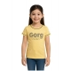 Generic Girl's Cotton Printeded Round Neck T-Shirt (Yellow)