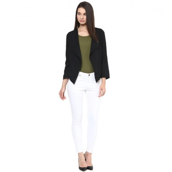 Generic Women's Polyester Solid Long Sleeves Blazer (Black) Generic Women's Polyester Solid Long Sleeves Blazer (Black)