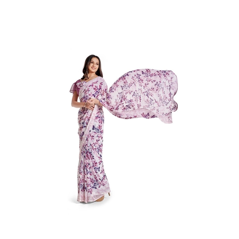 Women's Georgette Printed Saree With Unstitched Blouse 5.5Mtr (Pink) Women's Georgette Printed Saree With Unstitched Blouse 5.5Mtr (Pink)