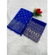 Generic Women's Embroidered Georgette Saree With Unstitched Blouse (Blue, 5-6 Mtrs)