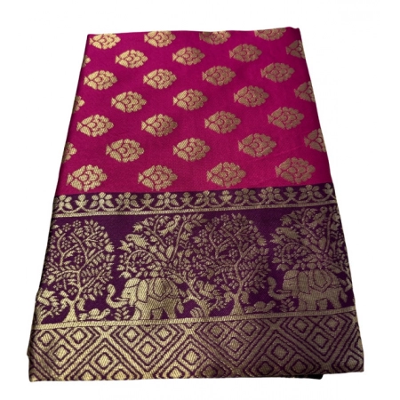 Generic Women's Jacquard Printed Saree With Unstitched Blouse 5.5Mtr (Magenta) Generic Women's Jacquard Printed Saree With Unstitched Blouse 5.5Mtr (Magenta)