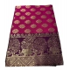 Generic Women's Jacquard Printed Saree With Unstitched Blouse 5.5Mtr (Magenta)