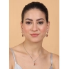 Generic Women's Brass Silver Plated Pendant Set (Orange)